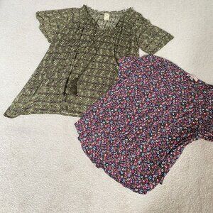 2 Beautiful Spring Blouses Size 3xl  One Green For St.Patricks one Multi Color